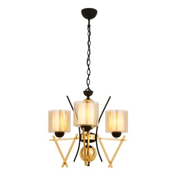 Kroonluchter met ketting VARANA 3xE27/40W/230V zwart/goud