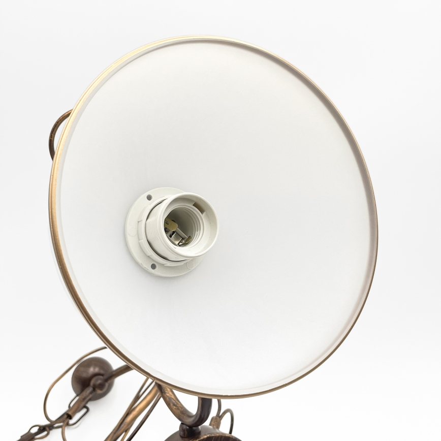 Kroonluchter met stang COBRA 3xE27/60W/230V brons/patina