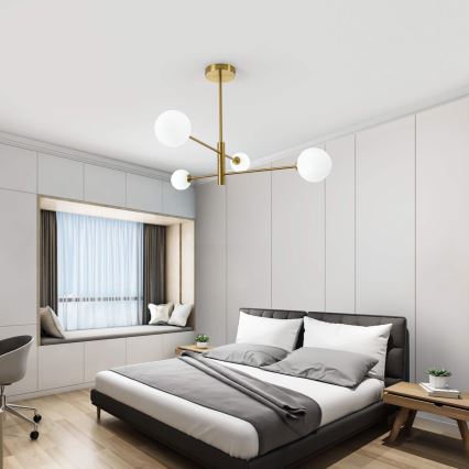 Kroonluchter met stang DORADO 4xG9/40W/230V goud