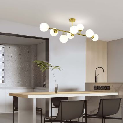 Kroonluchter met stang DORADO 8xE14/40W/230V goudkleurig