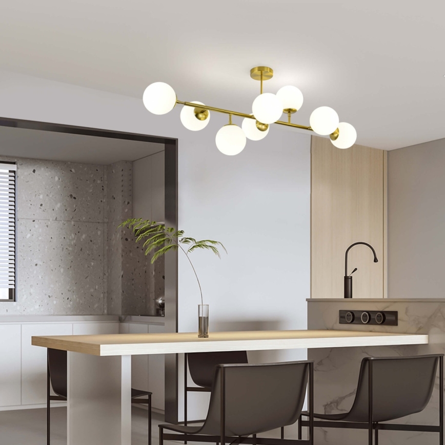 Kroonluchter met stang DORADO 8xE14/40W/230V goudkleurig