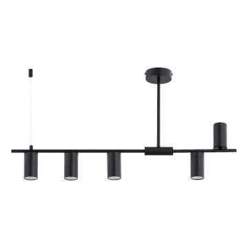 Kroonluchter met stang URANOS 5xGU10/10W/230V zwart