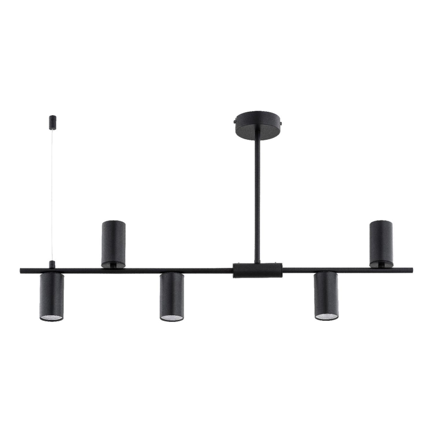 Kroonluchter met stang URANOS 5xGU10/10W/230V zwart