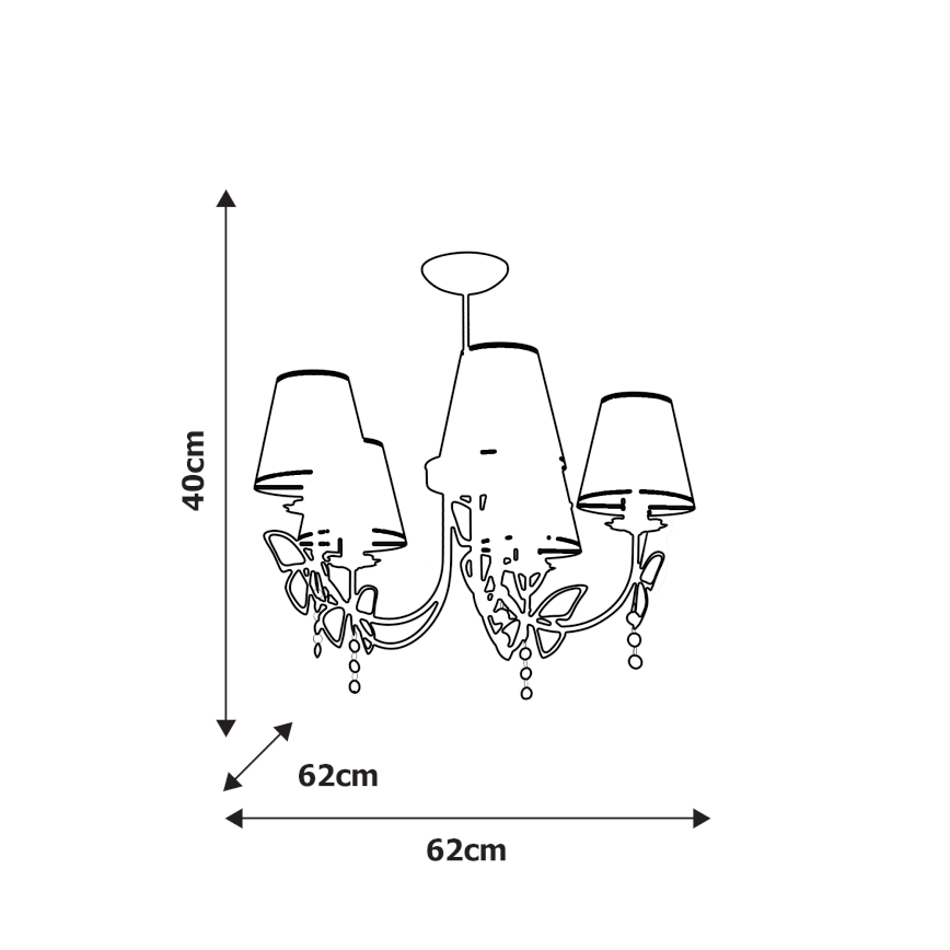 Kroonluchter voor in een kinderkamer CHARLOTTE 5x E14 / 40W / 230V