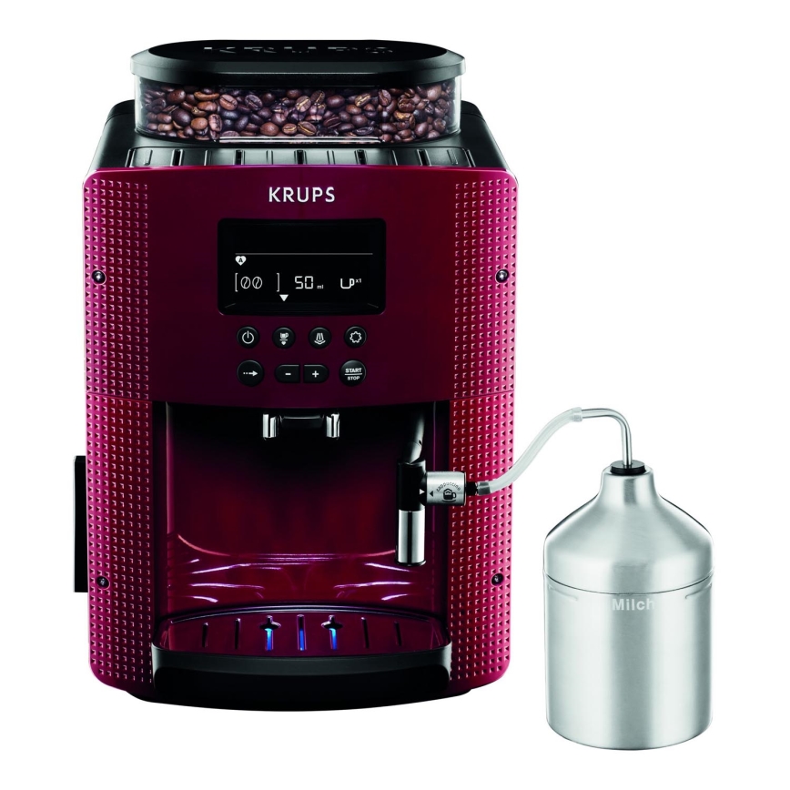 Krups - Automatische koffiemachine met melkcontainer ESSENTIAL 1450W/230V rood