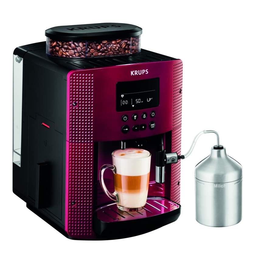 Krups - Automatische koffiemachine met melkcontainer ESSENTIAL 1450W/230V rood