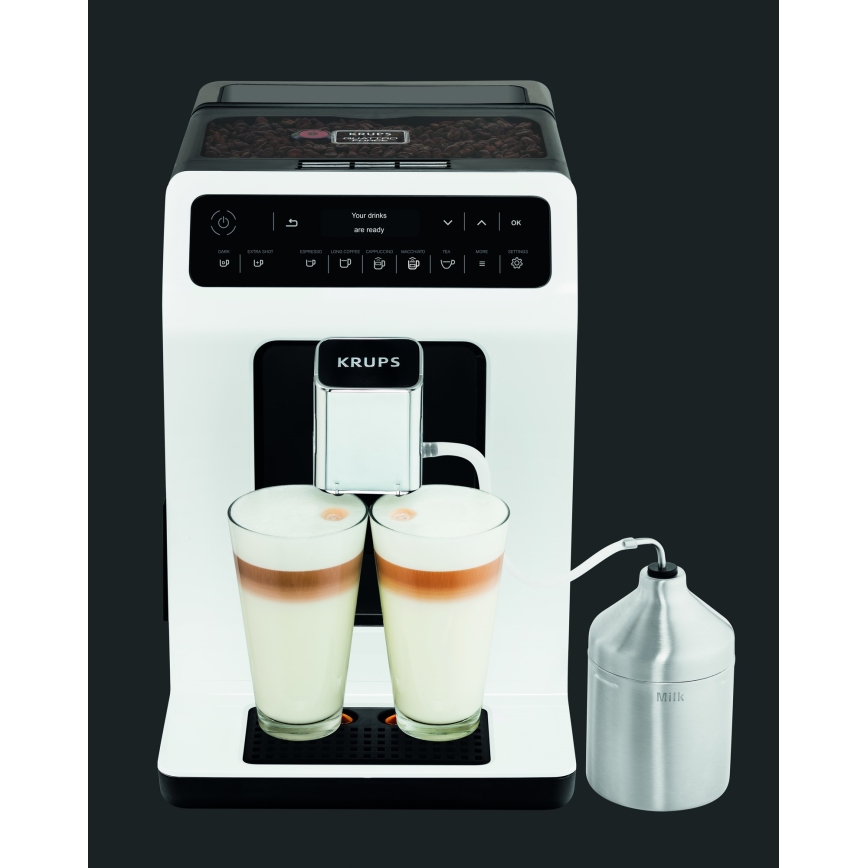 Krups - Automatische koffiemachine met melkcontainer EVIDENCE 1450W/230V wit