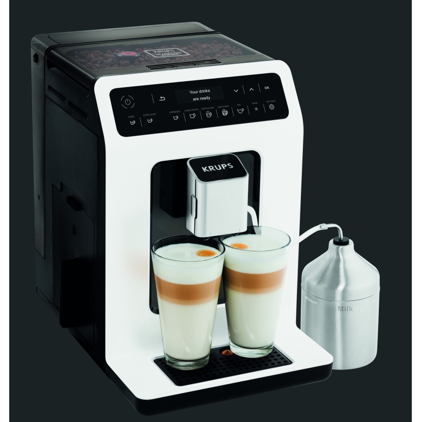 Krups - Automatische koffiemachine met melkcontainer EVIDENCE 1450W/230V wit