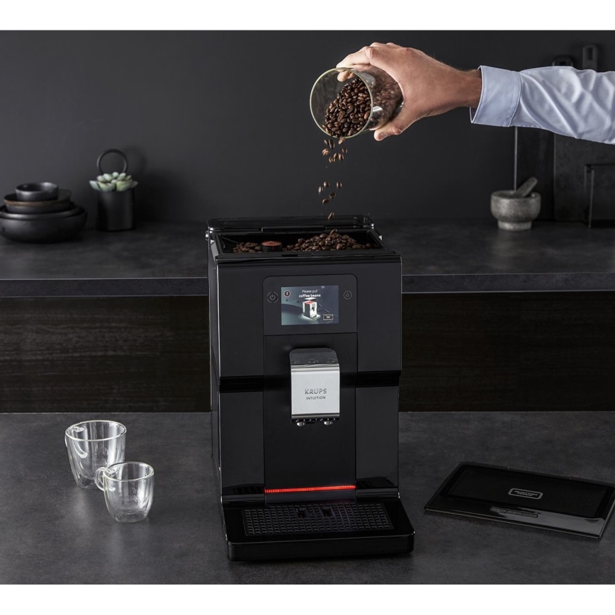 Krups - Automatische koffiemachine met melkcontainer INTUITION PREFERENCE 1450W/230V zwart
