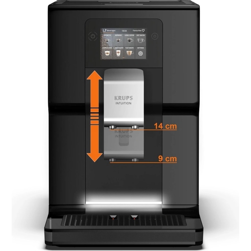 Krups - Automatische koffiemachine met melkcontainer INTUITION PREFERENCE 1450W/230V zwart