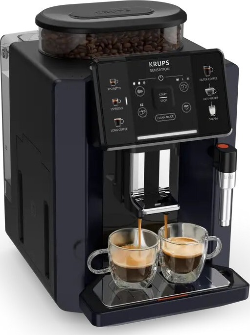 Krups - Automatische koffiemachine met melkcontainer SENSATION 1450W/230V zwart