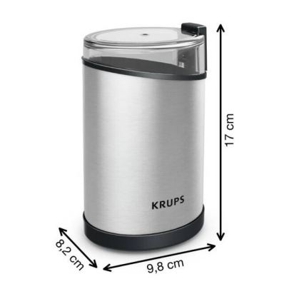 Krups - Elektrische koffiebonenmolen 85g FAST-TOUCH 200W/230V chroom