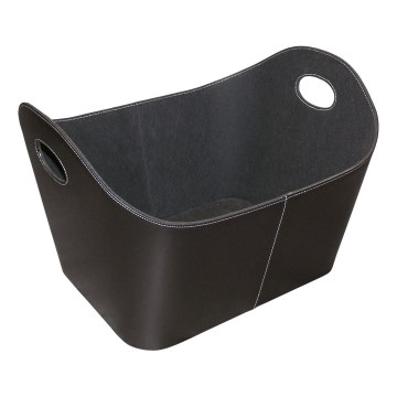 Kunststof houten mand met handvatten 35x55 cm zwart
