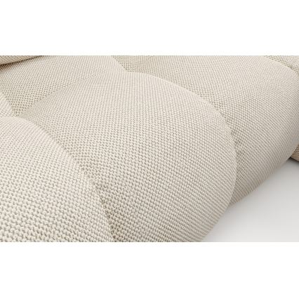 L-vormige gestoffeerde opvouwbare hoekbank met opbergruimte ALMADA rechts beige