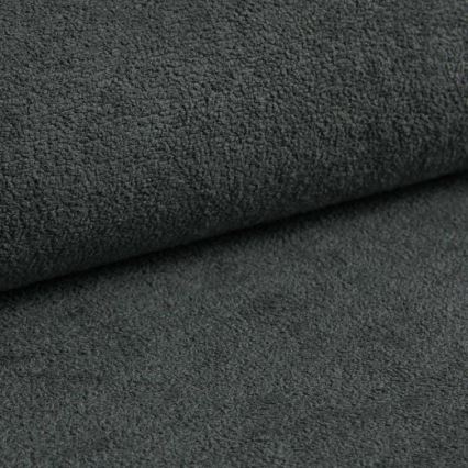 Uitklapbare hoekbank CASTELO in L-vorm met opbergruimte, linkeropstelling, donkergrijs