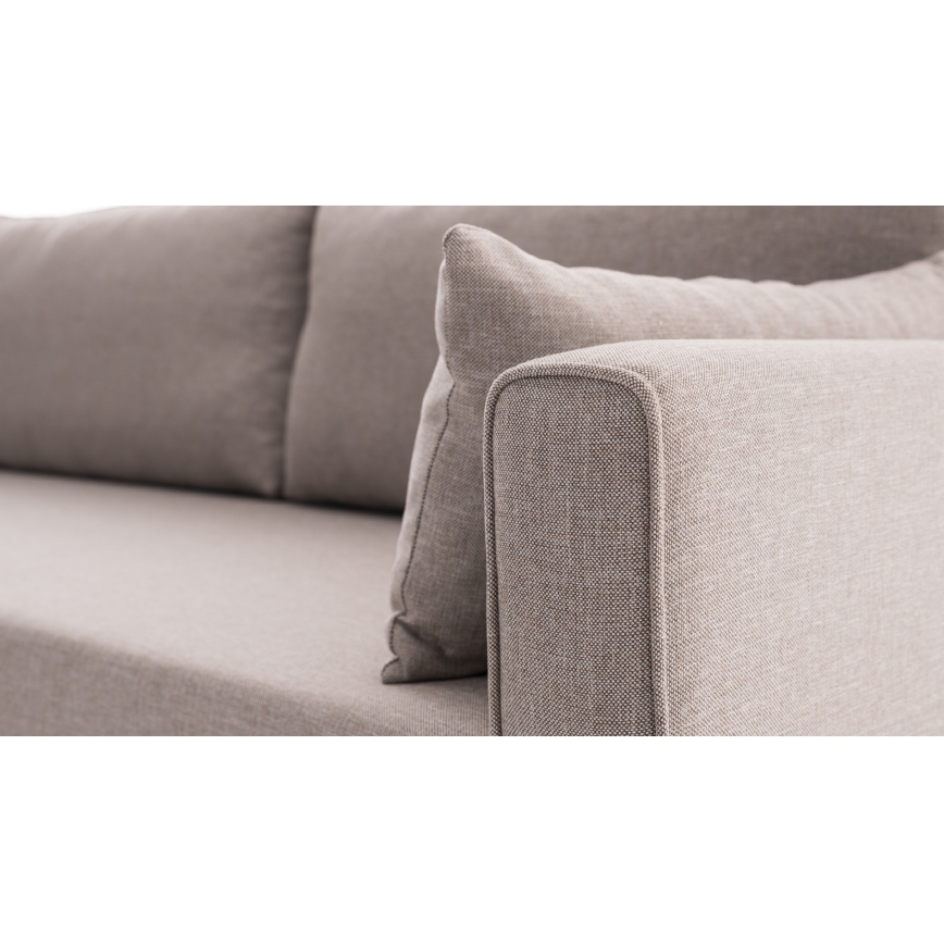 L-vormige hoekbank KORFU, crème (links)