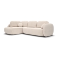 L-vormige hoekbank OLBIA met slaapfunctie en opbergruimte, links, beige