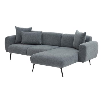 L-vormige hoekbank PISA, grijs, rechts