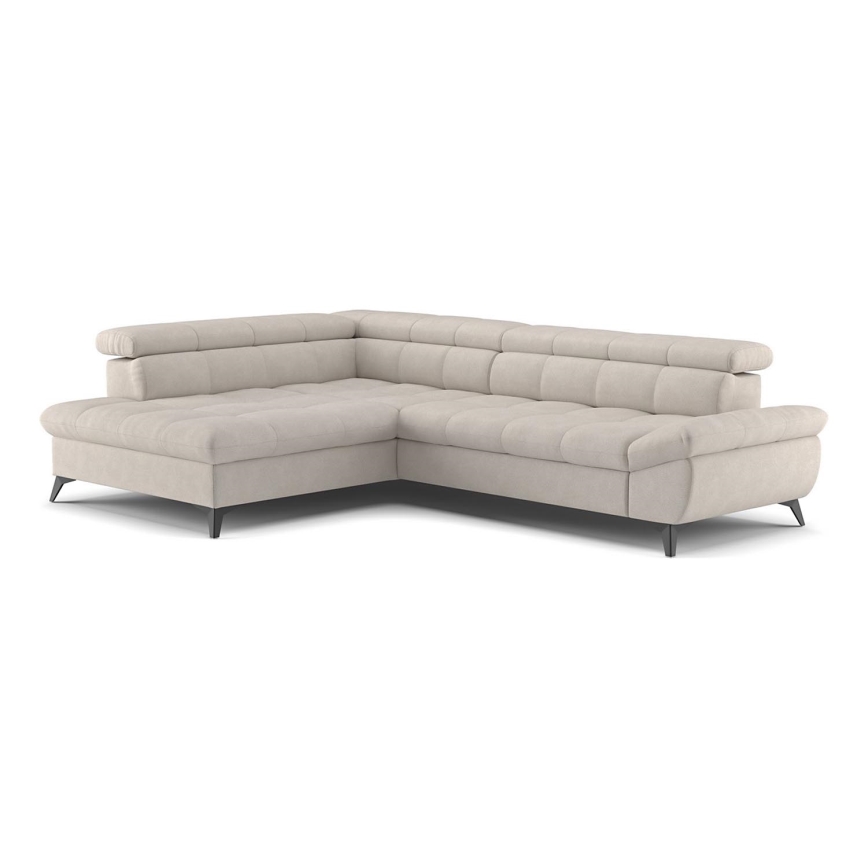 L-vormige opvouwbare hoekbank MARANO links beige