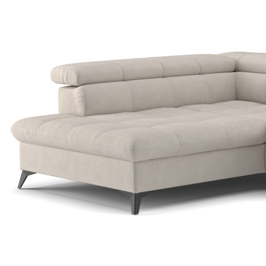 L-vormige opvouwbare hoekbank MARANO links beige
