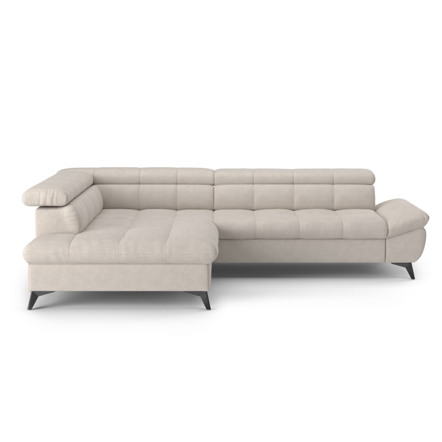 L-vormige opvouwbare hoekbank MARANO links beige