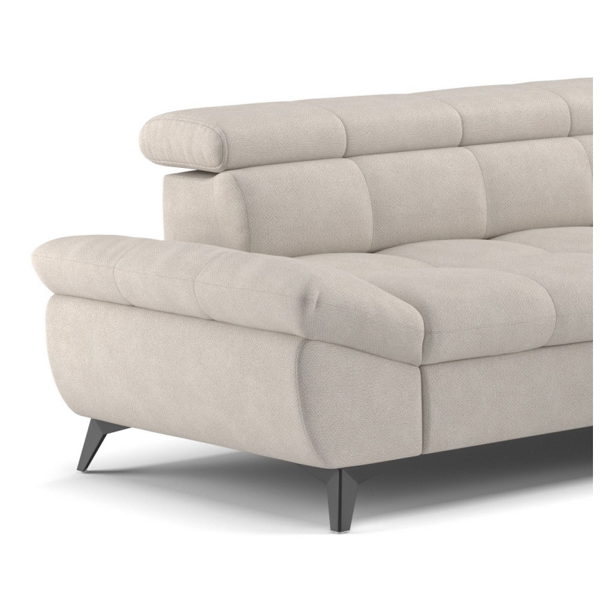 L-vormige opvouwbare hoekbank MARANO rechts beige