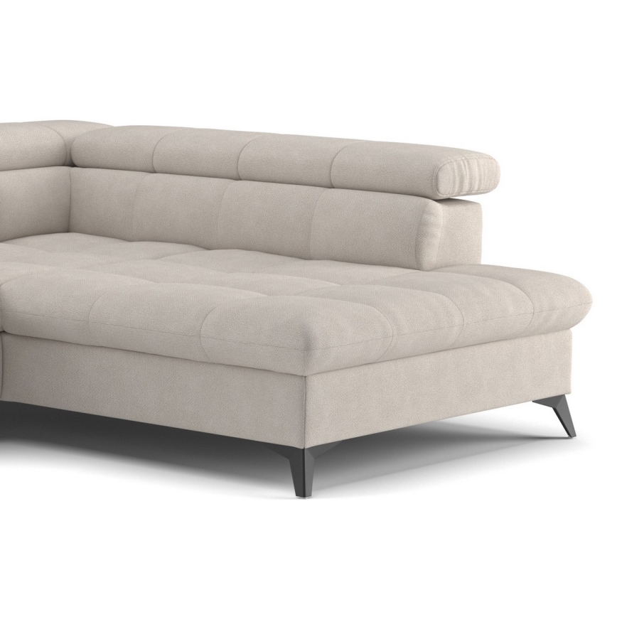 L-vormige opvouwbare hoekbank MARANO rechts beige