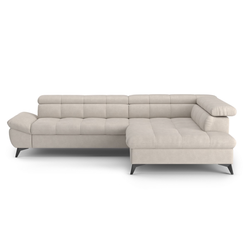 L-vormige opvouwbare hoekbank MARANO rechts beige
