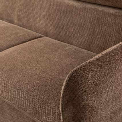 L-vormige opvouwbare hoekbank met een opslagruimte BEJA beige rechts