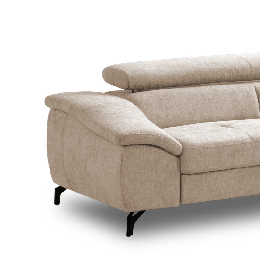 L-vormige opvouwbare hoekbank met opbergruimte BRESCIA rechts beige