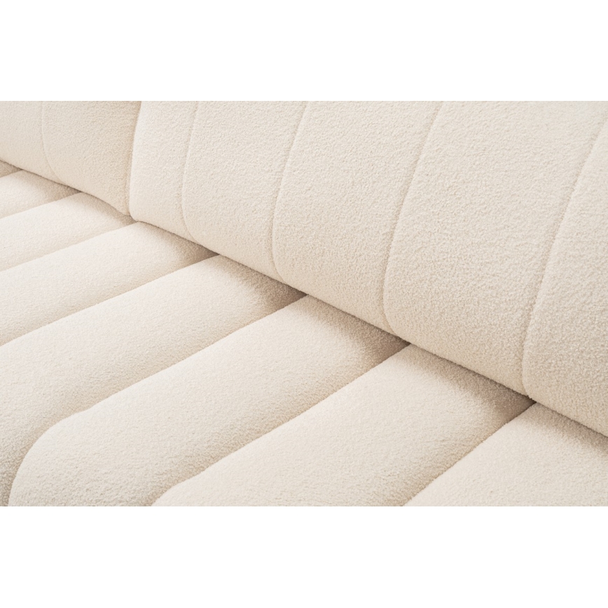 L-vormige opvouwbare hoekbank met opbergruimte DESIO links beige
