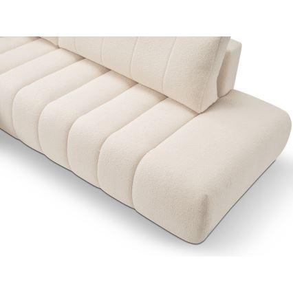 L-vormige opvouwbare hoekbank met opbergruimte DESIO links beige