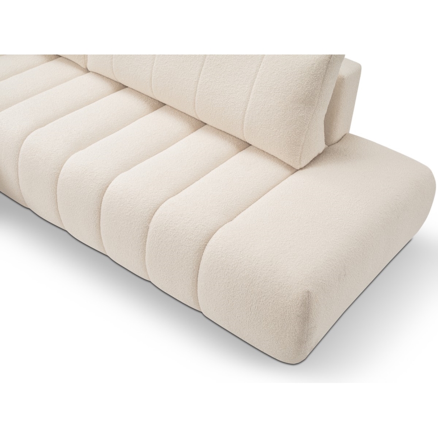 L-vormige opvouwbare hoekbank met opbergruimte DESIO links beige