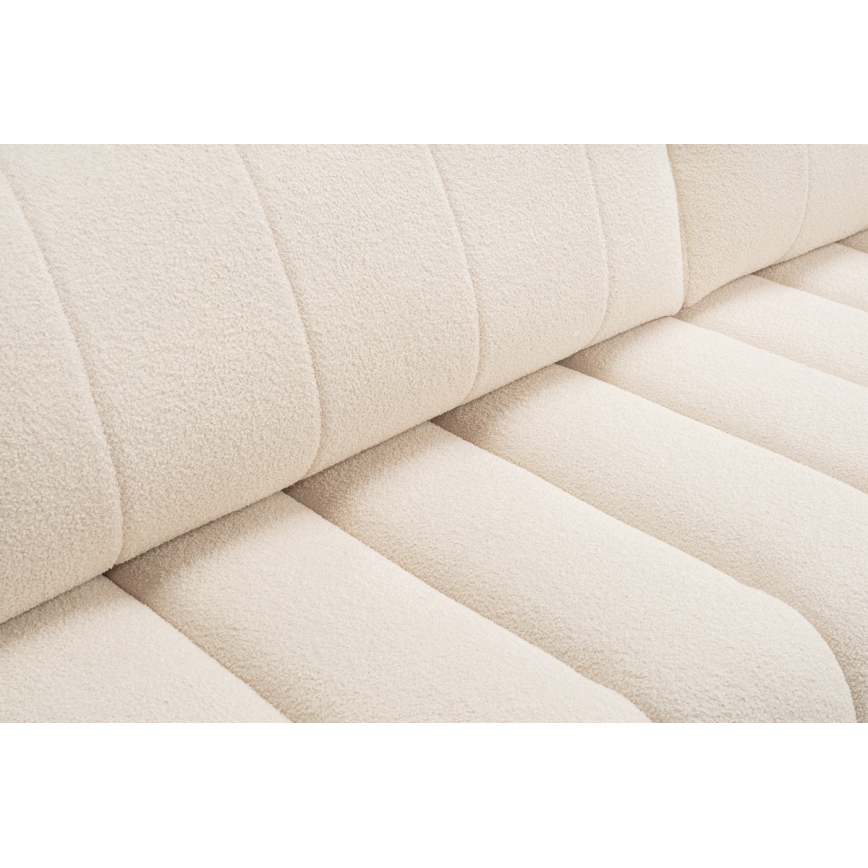 L-vormige opvouwbare hoekbank met opbergruimte DESIO rechts beige