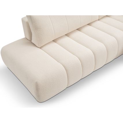 L-vormige opvouwbare hoekbank met opbergruimte DESIO rechts beige