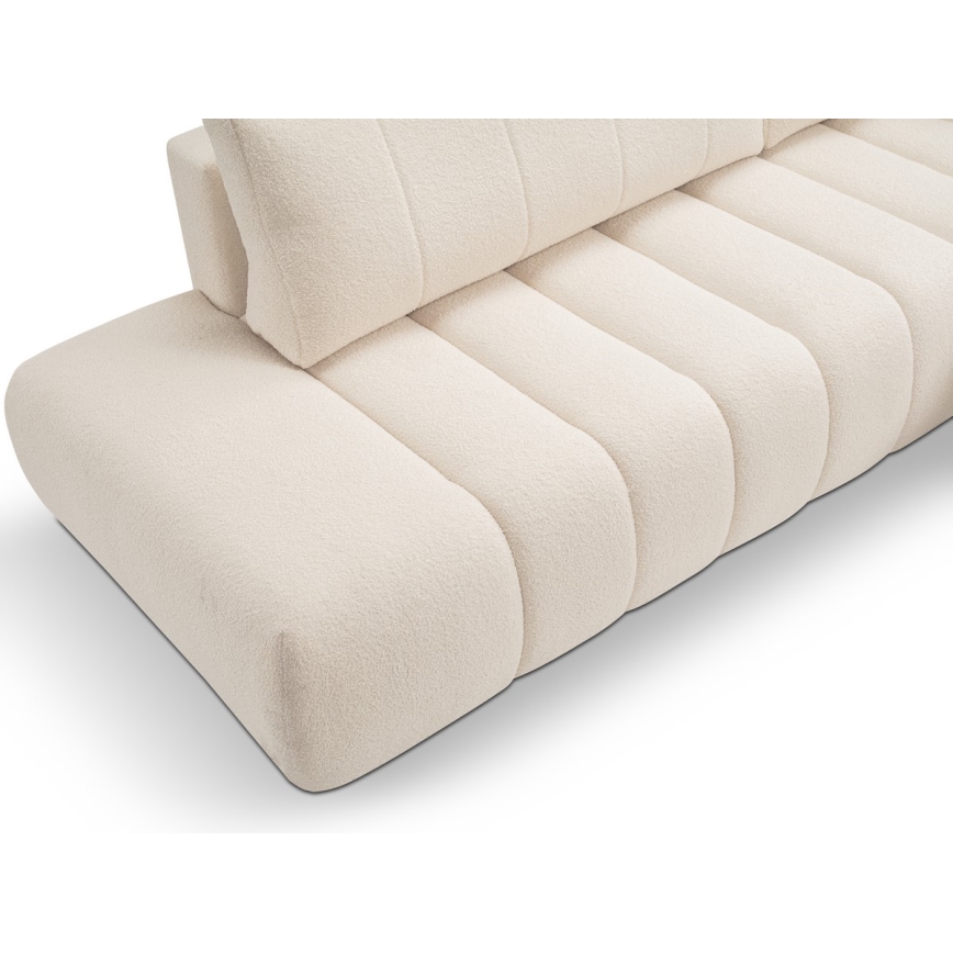 L-vormige opvouwbare hoekbank met opbergruimte DESIO rechts beige