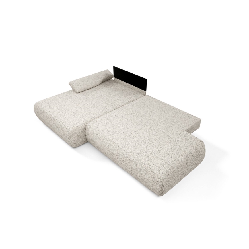 L-vormige opvouwbare hoekbank met opbergruimte PRATO links beige