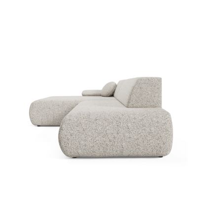 L-vormige opvouwbare hoekbank met opbergruimte PRATO links beige