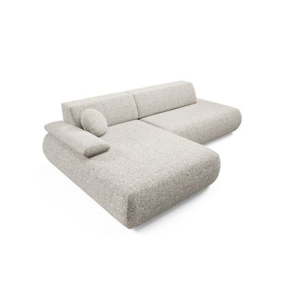 L-vormige opvouwbare hoekbank met opbergruimte PRATO links beige