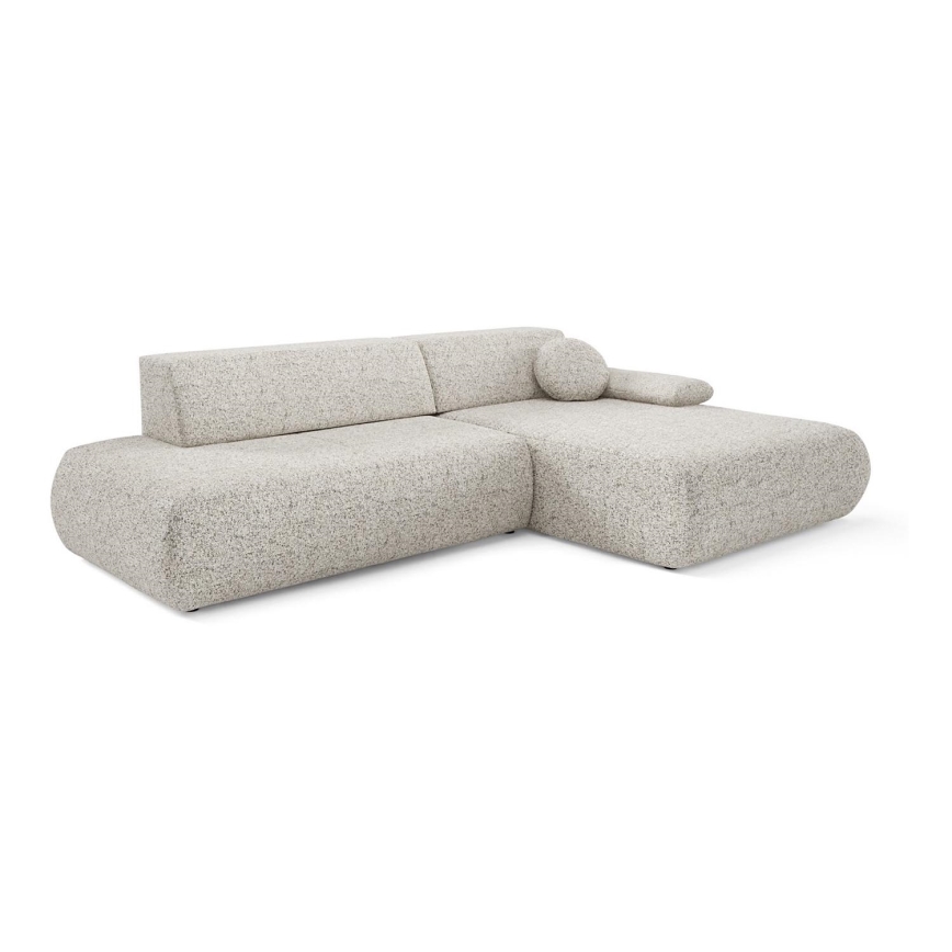 L-vormige opvouwbare hoekbank met opbergruimte PRATO rechts beige