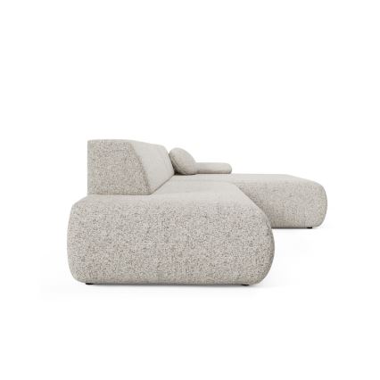 L-vormige opvouwbare hoekbank met opbergruimte PRATO rechts beige