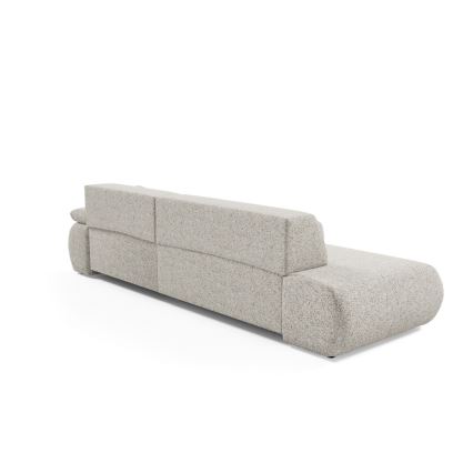 L-vormige opvouwbare hoekbank met opbergruimte PRATO rechts beige