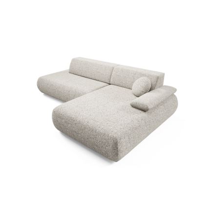 L-vormige opvouwbare hoekbank met opbergruimte PRATO rechts beige