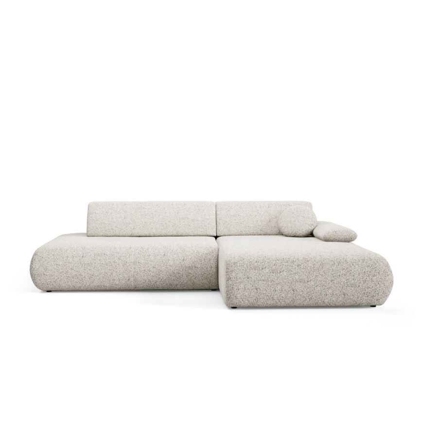 L-vormige opvouwbare hoekbank met opbergruimte PRATO rechts beige