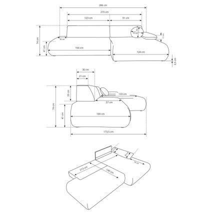 L-vormige uitklapbare hoekbank PRATO met opbergruimte, rechts, beige