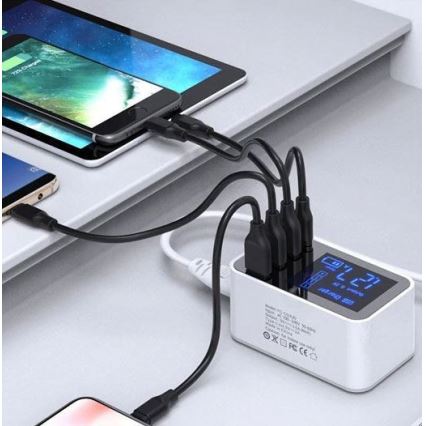 Laadstation 3xUSB A + 1xUSB C