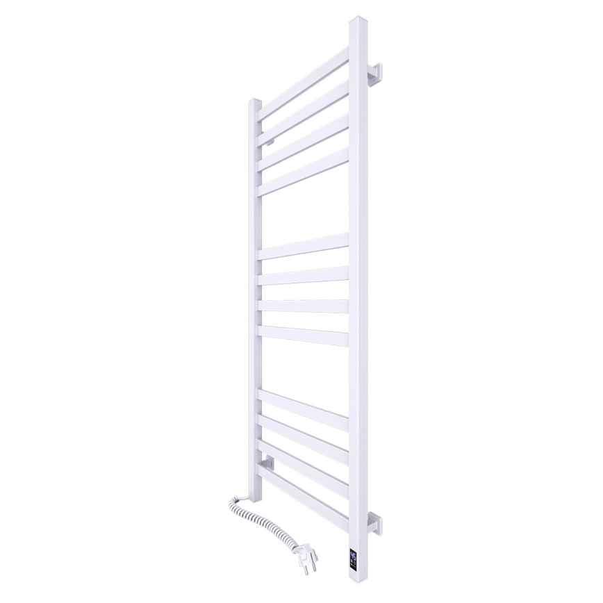 Badkamerhanddoekradiator met thermostaat AVANGARD 459W/230V 120,6 cm IP44 wit links vierkant