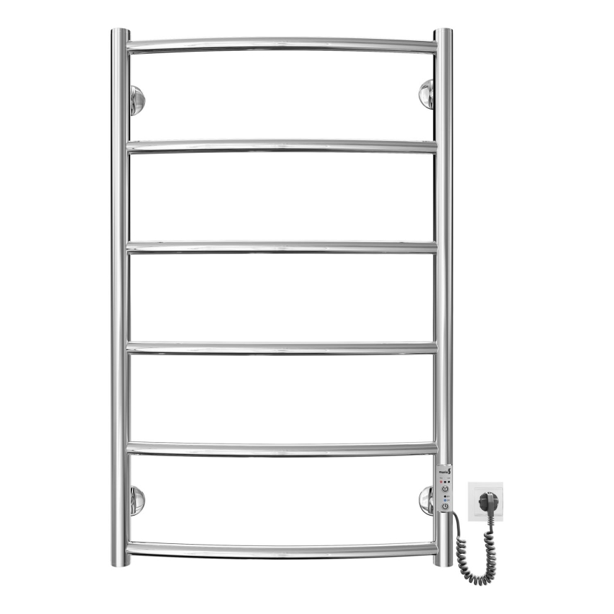 Ladder verwarmde handdoekradiator CLASSIC 100W/230V 81x53cm roestvrij/glanzend chroom rechts