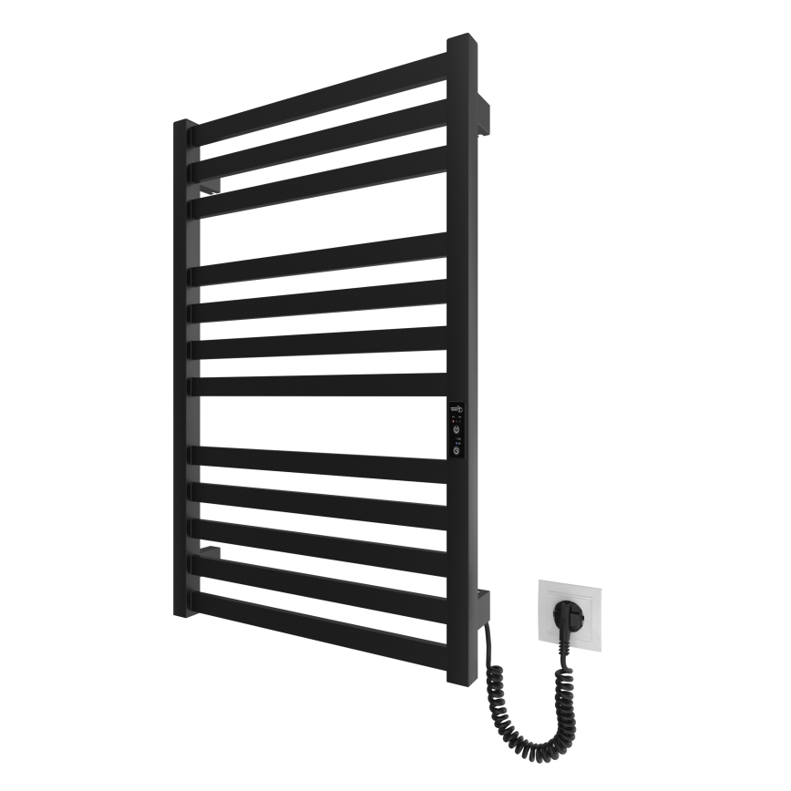Ladder verwarmde handdoekradiator HF OXFORD 170W/230V 77x53 cm zwart