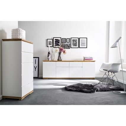 Ladekast ARVI wit/eiken